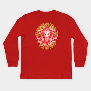 Gird Your Lions England Motivational Idiom Red Kids Long Sleeve T-Shirt